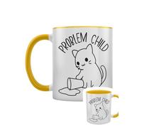 Grindstore Mug bicolore intérieur jaune Problem Child