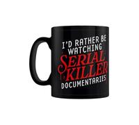 Grindstore Mug noir I'd Rather Be Watching Serial Killer Documentaries
