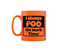 Grindstore Mug orange fluo I Always Poo On Work Time