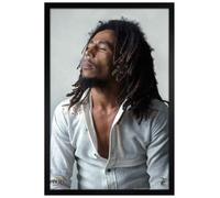Grindstore Poster encadré Bob Marley (Redemption) en bois noir - Décoration murale / art - Idée cadeau pour le salon, la chambre à coucher, la maison ou le bureau