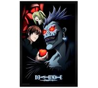 Grindstore Poster encadré Death Note Group Maxi poster en bois noir - Décoration murale/art Idée cadeau pour le salon, la chambre à coucher, la maison ou le bureau