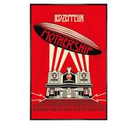 Grindstore Poster encadré LED Zeppelin Mothership rouge - Décoration murale / art - Idée cadeau pour le salon, la chambre à coucher, la maison ou le bureau