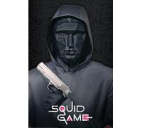 Grindstore Poster géant Squid Game Mask Man 61 x 91,5 cm - Noir brillant encadré