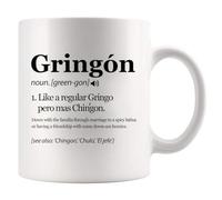 Gringon Green-gon Like A Regular Gringo Pero Mas Chingon Cadeau mexicain pour amis famille au Mexique Tasse fantaisie en céramique 325 ml Blanc