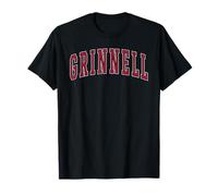 Grinnell Iowa Souvenir College Style Red Text T-Shirt