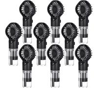 Grinsvalley Lot de 9 ventilateurs brumisateurs portables rechargeables avec réservoir d'eau de 25 ml, ventilateur de refroidissement personnel à 4 vitesses, mini ventilateur portable USB-C pour voyage