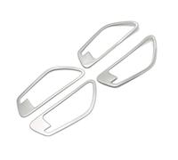 Griozzyi Couvercle poignée porte Pour Hyundai Pour Tucson NX4 2021 2022 Car Inner Door Handle Bowl Cover Steel Decoration Frame Sticker Accessories(A Silver)