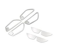Griozzyi Couvercle poignée porte Pour Hyundai Pour Tucson NX4 2021 2022 Car Inner Door Handle Bowl Cover Steel Decoration Frame Sticker Accessories(A and B Silver)