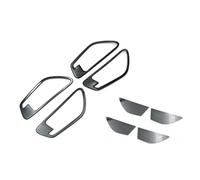 Griozzyi Couvercle poignée porte Pour Hyundai Pour Tucson NX4 2021 2022 Car Inner Door Handle Bowl Cover Steel Decoration Frame Sticker Accessories(A and B Black)