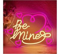 Griozzyi Enseigne lumineuse Be Mine for neon Sign for pink Love LED Dimmable for Coffee Shop Bar Wedding Birthday Party Bedroom