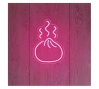 Griozzyi Enseigne lumineuse Enseigne murale néon pour restaurant, décoration de petits pains cuits à la vapeur, 30 cm x 20(Rose)