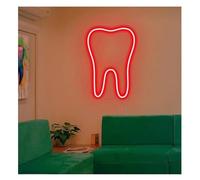 Griozzyi Enseigne lumineuse Néon signe Enseigne Au Dent, Lumière De Décoration pour clinique Dentaire(C)