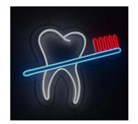 Griozzyi Enseigne lumineuse Néon signe Enseigne Au Dent, Lumière De Décoration pour clinique Dentaire(B)