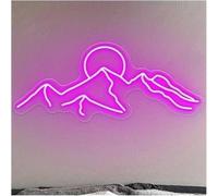 Griozzyi Enseigne lumineuse Pour lampe au néon, emprunt mot Montagne pour enseigne Lumière colorée(Rose)