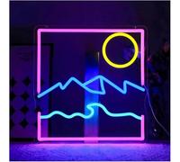Griozzyi Enseigne lumineuse Pour lampe au néon, emprunt mot « Mountain Sunset » pour enseigne pour mur