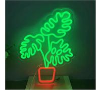 Griozzyi Enseigne lumineuse Pour lampe au néon, emprunt mot Plante pour enseigne pour Alimenté(28cmx38cm)
