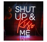 Griozzyi Enseigne lumineuse Tais toi embrasse moi pour les lettres lumineuses au néon décoration murale à LED panneau pour bar chambre coucher de fille