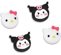 Grip Caps Compatible Avec Switch & Switch Lite,Blanc Et Noir (4pcs) Soft Grip En Silicone Pour Manette De Jeu Joy-Con, 3d Couverture Analogique