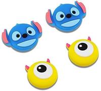 Grip Caps Compatible Avec Switch & Switch Lite, Bleu Stitch (4pcs)Soft Grip En Silicone Pour Manette De Jeu Joy-Con, 3d Couverture Analogique
