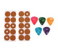Grip Cork Ultra Fin Anti - Transpiration 20 Pièces avec 5 Médiators 0,71mm, Accessoire Guitare - Antidérapant, Absorbeur de Sueur, Pour Guitaristes Débutants et Confirmés