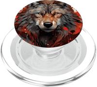Grip de Smartphone Style d'art révolutionnaire de Loup PopSockets PopGrip pour MagSafe