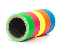 GRIP Eventbasics GT PRO Lot de 5 mini rubans en tissu fluo 20 mm x 2 m Vert fluo, rose fluo, bleu fluo, orange fluo, jaune fluo
