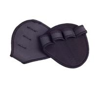 Grip Pad Musculation Poignées de levage coussinets gants d'haltérophilie entraînements gymnastique poignées sport unisexe Anti poids quatre doigts exercice fitness tractions(Black-NO Silicone)