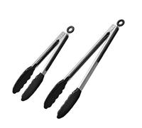 Grip Serve Tongs - Tong de cuisine pour les tâches de cuisson | 2 pièces Ustensiles de barbecue en acier inoxydable avec des pointes antidérapantes, une commande de levage facile et une conception de