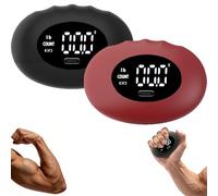 Grip Strength Tester Football, Portable Rechargeable Grip Strength Tester with Smart Digital Display Silicone Hand Trainer & Stress Ball (mix)