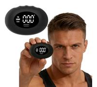 Grip Strength Tester Football, Portable Strength Grip Tester Ball, Fitness & Rehabilitation, Ideal Gift for Home & Gym Use (Black)