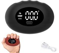 Grip Strength Tester, Hand Grip Strength Tester with Smart Digital Display, Rechargeable Digital Finger Palm Gripper Stress Balls for Sports, Fitness & Rehabilitation, Up to 396lbs(Black)