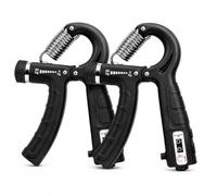 GRIPFORGE Lot de 2 renforceurs de poignée réglables avec compteurs de répétitions, résistance de 5 à 60 kg, exercices d'avant-bras, doigts et poignets pour entraînement de force de préhension, fitness