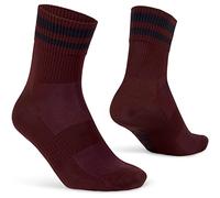 GripGrab Chaussettes de Vélo Été Original Stripes Crew Style 70's Rétro Cyclisme, Bordeaux, XS (35-38) Unisex