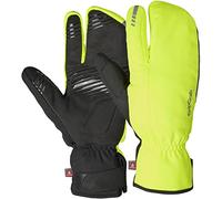 GripGrab Gants Hiver Coupe-Vent Nordic 2 Lobster 3-Finger - Rembourrés Thermiques -Jaune Fluo - M
