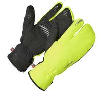 GripGrab Gants Hiver Nordic 2 Lobster 3-Finger – Coupe-vent, rembourrés thermiques – Jaune fluo L