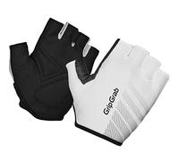 GripGrab Ride Lightweight Gants Courts de Vélo d'Été Demi-Doigts Rembourrés Amortissants - Taille L (10) - Blanc et Noir