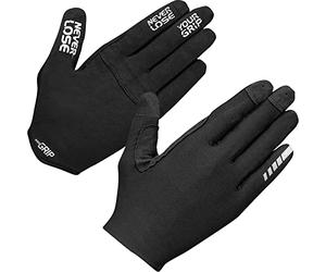 GripGrab Unisexe - Adulte Aerolite InsideGrip Gants de VTT Professionnels Non rembourrés antidérapants Gants de Cyclisme à Doigts complets pour VTT Noir L