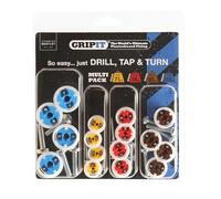 Gripit Kit de fixation mixte pour plaques de plâtre - Lot de 16 - Fixations robustes pour plaques de plâtre et murs à goujons, supporte jusqu'à 113 kg - pour le montage de téléviseurs, rideaux et