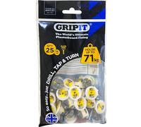 Gripit Lot de 25 fixations robustes pour plaques de plâtre - Pour cloison sèche et murs à goujons - Supporte jusqu'à 71 kg - Pour stores, rideaux, miroirs et cadres - Facile à installer et conçu au