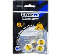Gripit Lot de 4 fixations robustes pour plaques de plâtre et murs à goujons, peut supporter jusqu'à 71 kg - Idéal pour stores, rideaux, miroirs et cadres - Facile à installer et conçu au Royaume-Uni