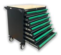 Griplier Servante d'atelier, 7 tiroirs, roue de frein, pour charges lourdes, roulable avec plan de travail en bois, 79,5 x 48 x 82 cm, charge maximale 300 kg (7 tiroirs)