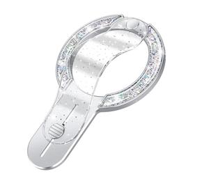 GripMate Poignée Magnétique Pailletée pour MagSafe Téléphone | Anneau Chic et Confortable - Accessoire Mode pour Femmes et Filles - Compatible iPhone 17/16/15/14/13/12 - Argent Scintillant