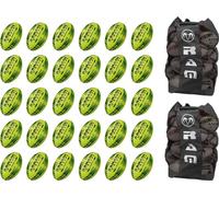 Gripper 2.0 Pro Trainer Fluorine Ball Bundle - 30 x ballons et 2 sacs - N°1 des boutiques de rugby en Europe - Conçu en Angleterre - Forme et longévité parfaites
