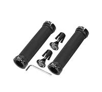 Grips de guidon, 1 paire barre d'extrémité de poignée cycliste, verrouillage unique sur la barre du vélo accessoire pour plage croiseur, scooter, vélo pliant, poignée de main sans (Black)