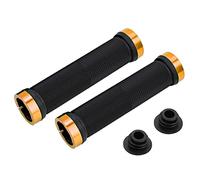 Grips de guidon de Sangeponiang, pour le vélo, pour le vélo de route, pour les vélos pliants, couverture amorti, poignée confortable, conception non glissante, absorption de choc, (Or)