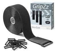 GripZz Sangles de Câble Réglables 5 cm x 5 m avec 15 Boucles Attache en Scratch Robustes - Attaches de Câble Ajustables, Découpables, Réutilisables pour Fixer Câbles, Tuyaux, Tubes et Plus