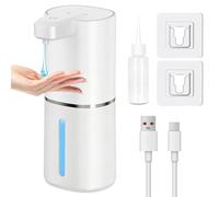 GRIRDDIV Distributeur de Savon Automatique Liquide, 380ML Distributeur de Savon avec Capteur Infrarouge, IPX5, Rechargeable par USB, 4 Niveaux Réglables pour Salle de Bain, pour Salle de Bain,Cuisin
