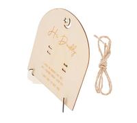 GRIRIW 1 Ensemble De Bâtonnets De Panneau Commémoratif En Bois Supports Décoratifs Panneau De En Bois Pour Femme Annonce De Grossesse Surprise Plaque De En Bois Avec Support Beige