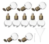 GRIRIW 10 Pcs Pendentifs Breloques Bijoux en Verre Bouchon à Vis, Mini Bouteilles Transparentes Résistantes et Solides, pour Fournitures de Bricolage Créatif
