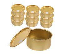 GRIRIW 10 pièces Boîtes Métalliques Alimentaires avec Couvercles à Languette Auto-scellants de Boîtes Rondes Hermétiques pour Stockage de Biscuits et Aliments Secs Faciles à Ouvrir et